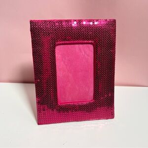 Vintage Y2K 2000s Mcbling hot pink sequins picture frame